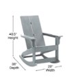Alt View Zoom 13. Flash Furniture - Finn Modern 2-Slat Adirondack Poly Resin Rocking Chair for Indoor/Outdoor Use - Gray.