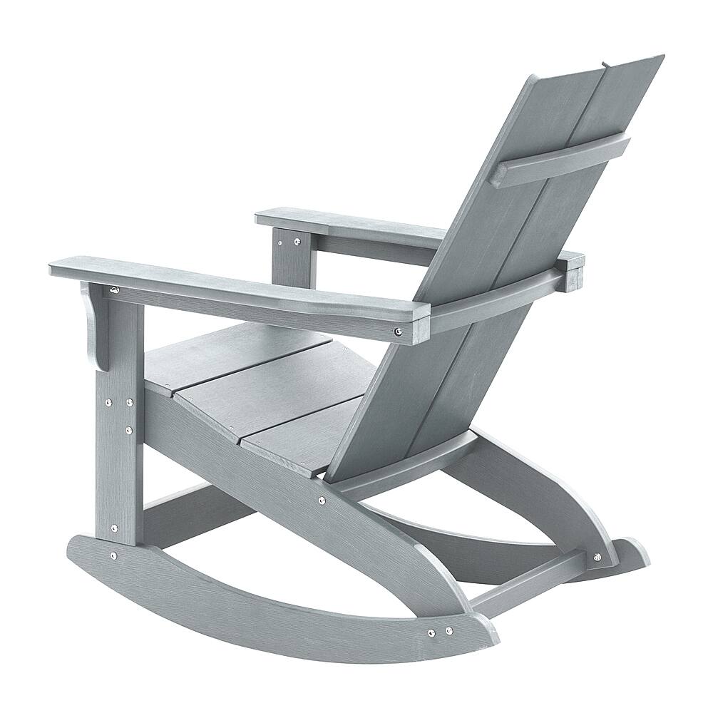 Alt View 18. Alamont Home - Finn Modern 2-Slat Adirondack Poly Resin Rocking Chair for Indoor/Outdoor Use - Gray - Gray.