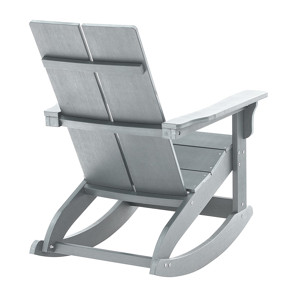 Alt View 19. Alamont Home - Finn Modern 2-Slat Adirondack Poly Resin Rocking Chair for Indoor/Outdoor Use - Gray - Gray.