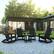 Alt View 12. Alamont Home - Finn 4 Black Modern Dual Slat Poly Resin Adirondack Rocking Chairs with 1 Side Table - Black.
