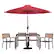 Front. Alamont Home - Lark Outdoor Rectangle Modern 7 Piece Patio Set - Red.