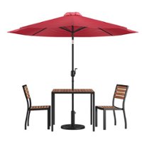 Flash Furniture - Lark Outdoor Square Modern  5 Piece Patio Set - Red - Front_Zoom