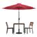 Front. Alamont Home - Lark Outdoor Square Modern 5 Piece Patio Set - Red.
