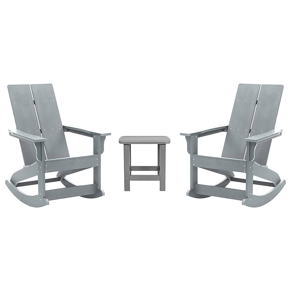 Alamont Home - Finn Outdoor Rectangle Cottage Resin 3 Piece Patio Set - Gray
