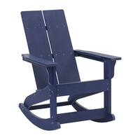 Alamont Home - Finn Modern 2-Slat Adirondack Poly Resin Rocking Chair for Indoor/Outdoor Use - Navy - Front_Zoom