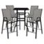 Front. Alamont Home - Brazos Outdoor Square Modern Steel 5 Piece Patio Set - Gray.