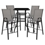 Front. Flash Furniture - Brazos Outdoor Square Modern Steel 5 Piece Patio Set - Gray.