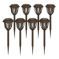 Alamont Home - Hess All-Weather Tulip Design Solar Powered LED Garden & Pathway Lights - Brown - Front_Zoom
