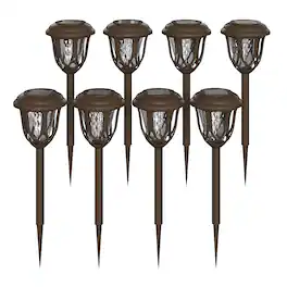 Alamont Home - Hess All-Weather Tulip Design Solar Powered LED Garden & Pathway Lights - Brown