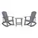 Front. Alamont Home - Savannah Set of 2 Poly Resin Adirondack Rocking Chairs with 1 Side Table in Gray - Gray.