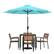 Front. Alamont Home - Lark Outdoor Square Modern 7 Piece Patio Set - Teal.