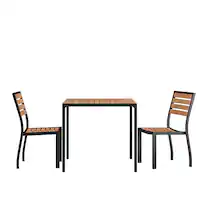 Alamont Home - Lark Outdoor Square Modern 3 Piece Patio Set - Teak - Front_Zoom