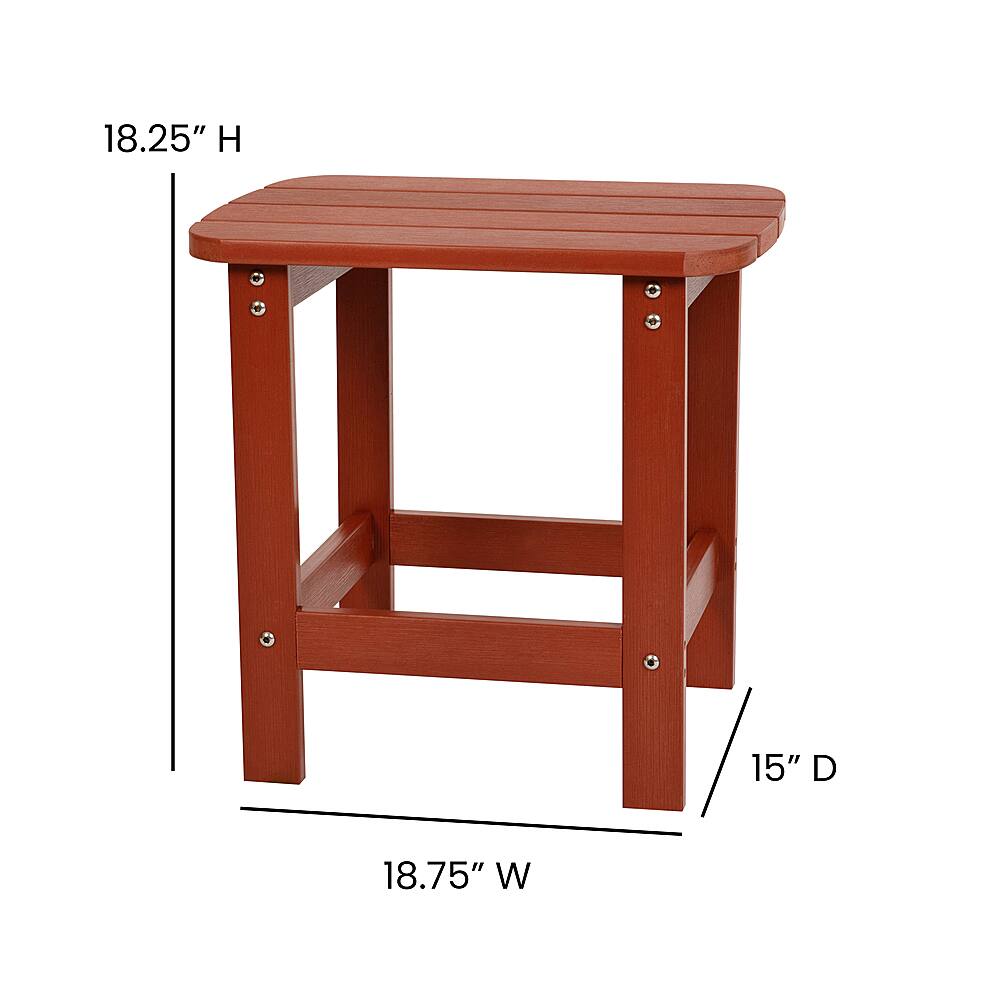 Alt View 13. Alamont Home - Charlestown Indoor/Outdoor Adirondack Style Side Table and 2 Chair Set in Red - Red.