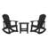 Front. Alamont Home - Savannah Set of 2 Poly Resin Adirondack Rocking Chairs with 1 Side Table in Black - Black.