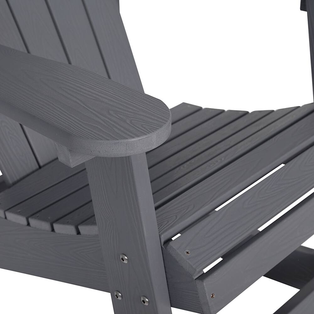 Alt View 20. Alamont Home - Savannah Adirondack Style Poly Resin Wood Rocking Chair for Indoor/Outdoor Use - Black - Light Gray.