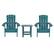 Front. Alamont Home - Charlestown Indoor/Outdoor Adirondack Style Side Table and 2 Chair Set in Sea Foam - Sea Foam.