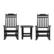 Front. Alamont Home - Winston Set of 2 Indoor/Outdoor Poly Resin Rocking Chairs with Side Table in Black - Black.