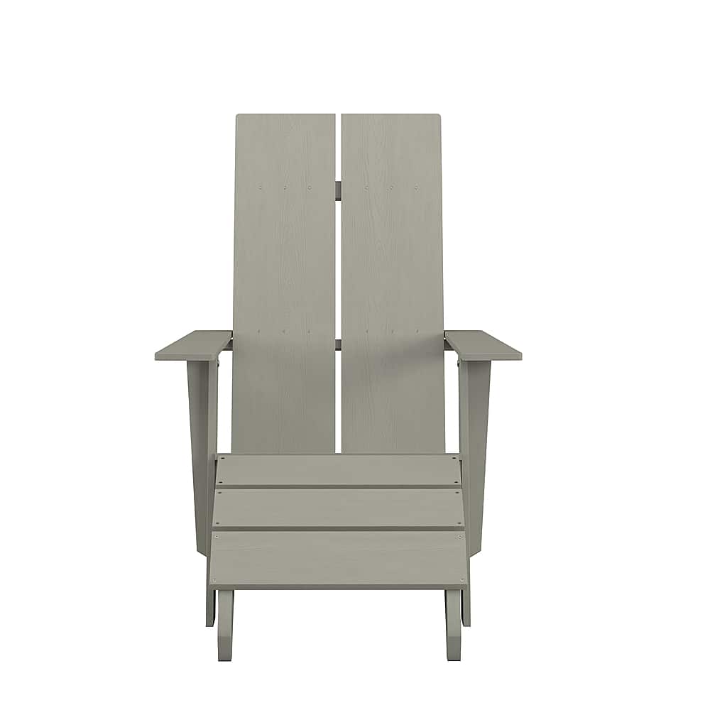 Alt View 11. Alamont Home - Sawyer Indoor/Outdoor Modern 2-Slat Adirondack Style Chair and Footrest in Gray - Gray.