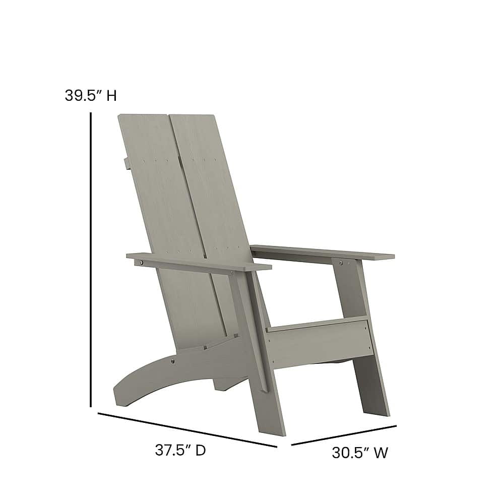 Alt View 13. Alamont Home - Sawyer Indoor/Outdoor Modern 2-Slat Adirondack Style Chair and Footrest in Gray - Gray.