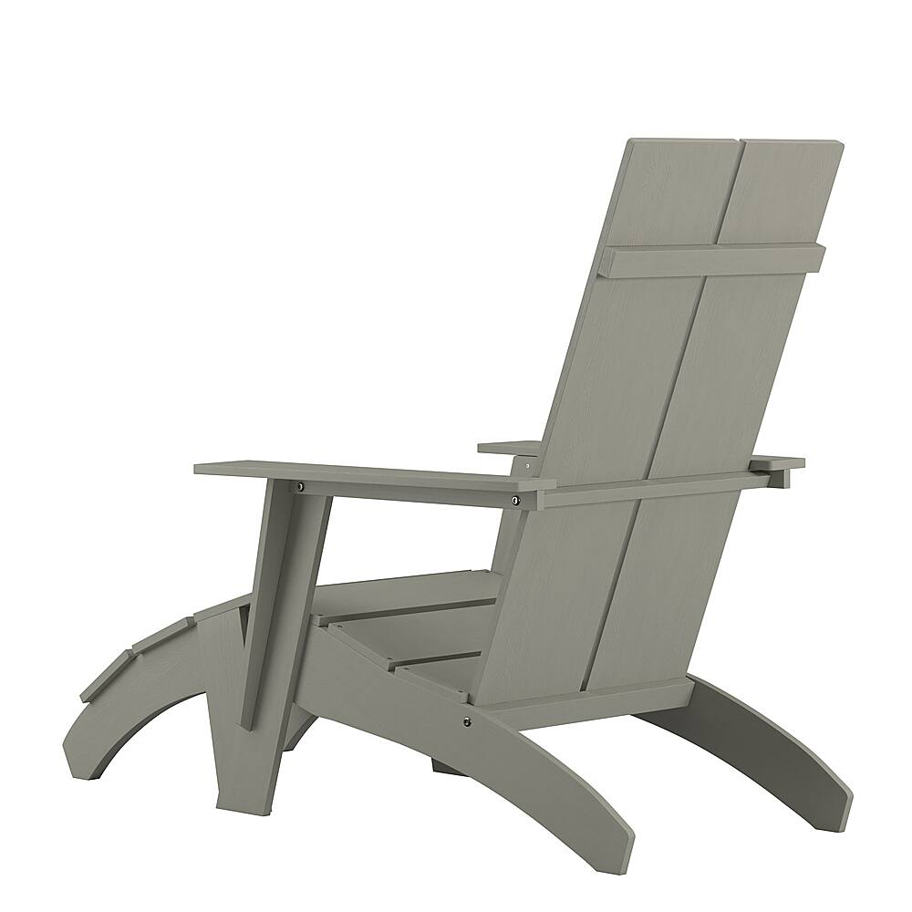 Alt View 15. Alamont Home - Sawyer Indoor/Outdoor Modern 2-Slat Adirondack Style Chair and Footrest in Gray - Gray.