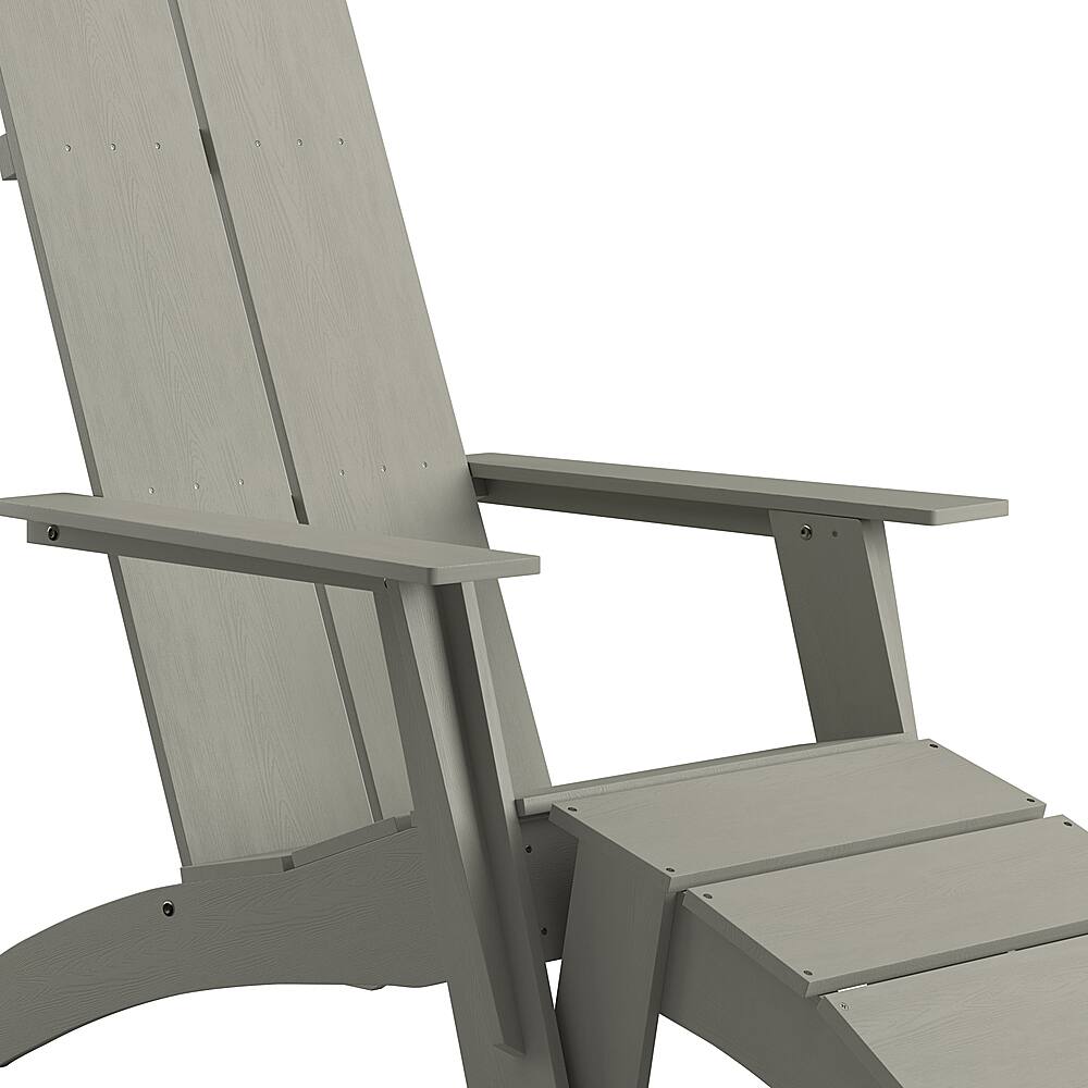 Alt View 16. Alamont Home - Sawyer Indoor/Outdoor Modern 2-Slat Adirondack Style Chair and Footrest in Gray - Gray.