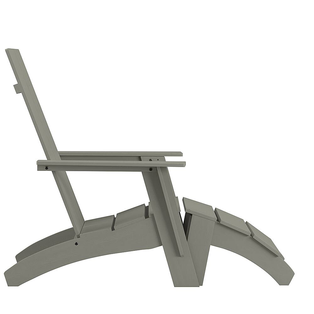 Alt View 17. Alamont Home - Sawyer Indoor/Outdoor Modern 2-Slat Adirondack Style Chair and Footrest in Gray - Gray.