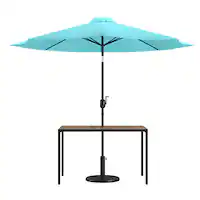 Alamont Home - Lark Outdoor Rectangle Modern 3 Piece Patio Set - Teal - Front_Zoom