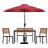 Front. Alamont Home - Lark Outdoor Rectangle Modern 7 Piece Patio Set - Red.