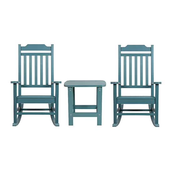 Flash Furniture Winston Set of 2 Indoor Outdoor Poly Resin Rocking