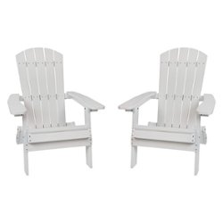 Flash Furniture - Charlestown Adirondack Chair (set of 2) - White - Front_Zoom