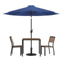 Flash Furniture - Lark Outdoor Square Modern  5 Piece Patio Set - Navy - Front_Zoom