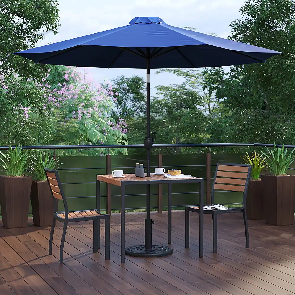 Alt View 12. Alamont Home - Lark Outdoor Square Modern  5 Piece Patio Set - Navy.