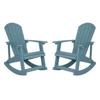 Alamont Home - Savannah Adirondack Poly Resin Rocking Chairs for Indoor/Outdoor Use - 2 Pack - Sea Foam - Front_Zoom