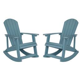 Alamont Home - Savannah Adirondack Poly Resin Rocking Chairs for Indoor/Outdoor Use - 2 Pack - Sea Foam