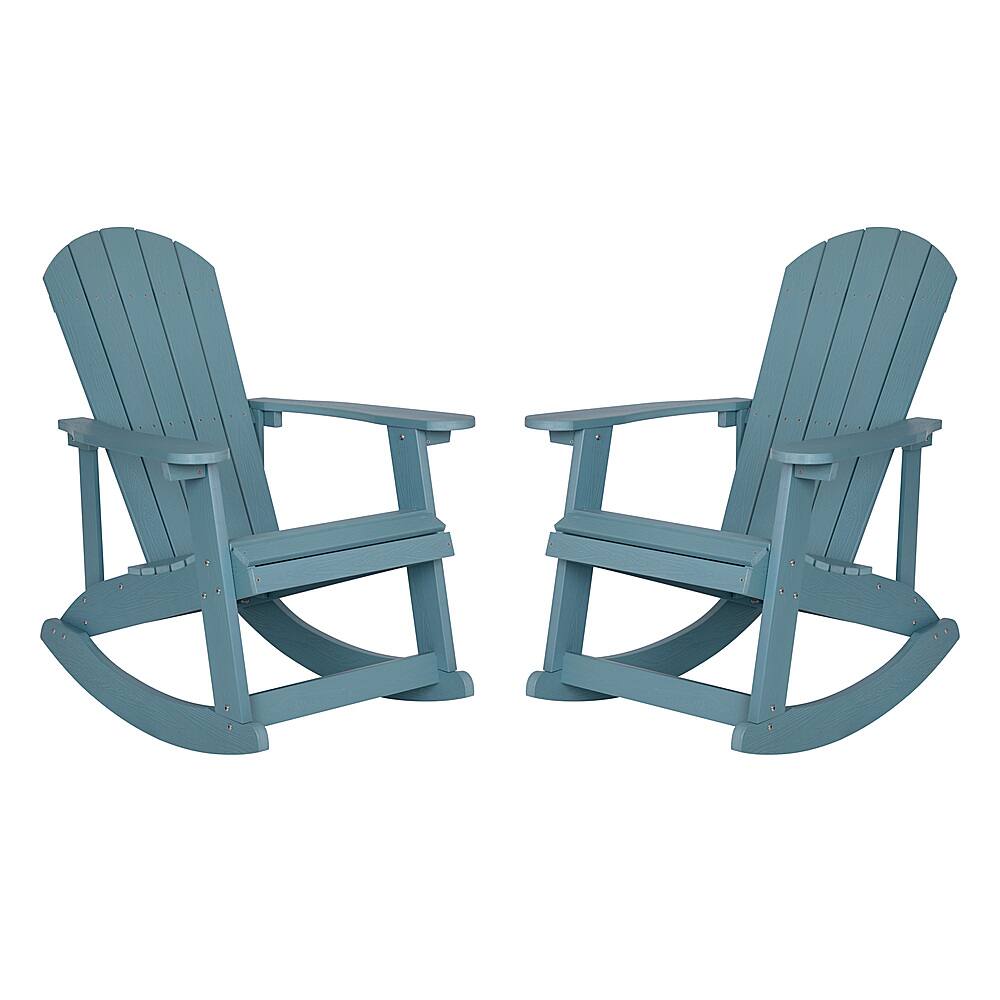 Front. Alamont Home - Savannah Adirondack Poly Resin Rocking Chairs for Indoor/Outdoor Use in Sea Foam - 2 Pack - Sea Foam.