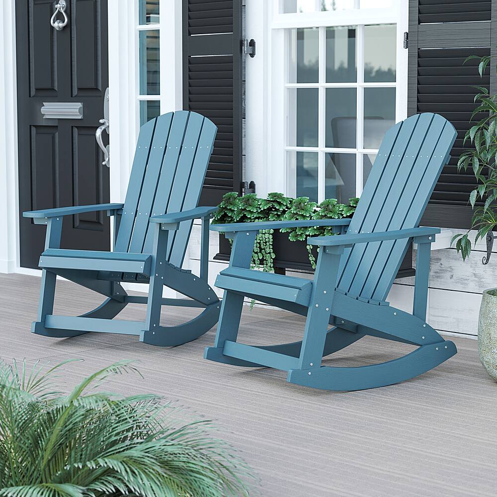 Alamont Home Savannah Adirondack Poly Resin Rocking Chairs for Indoor ...