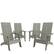 Front. Alamont Home - Sawyer Set of 4 Gray Modern Dual Slat Back Indoor/Outdoor Adirondack Style Chairs - Gray.