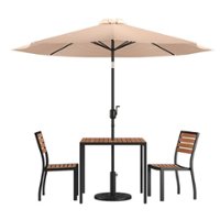 Flash Furniture - Lark Outdoor Square Modern  5 Piece Patio Set - Tan - Front_Zoom