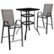 Front. Flash Furniture - Brazos Outdoor Square Modern Steel 3 Piece Patio Set - Gray.