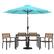 Front. Alamont Home - Lark Outdoor Rectangle Modern 7 Piece Patio Set - Teal.