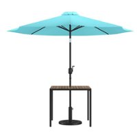 Flash Furniture - Lark Outdoor Square Modern  3 Piece Patio Set - Teal - Front_Zoom