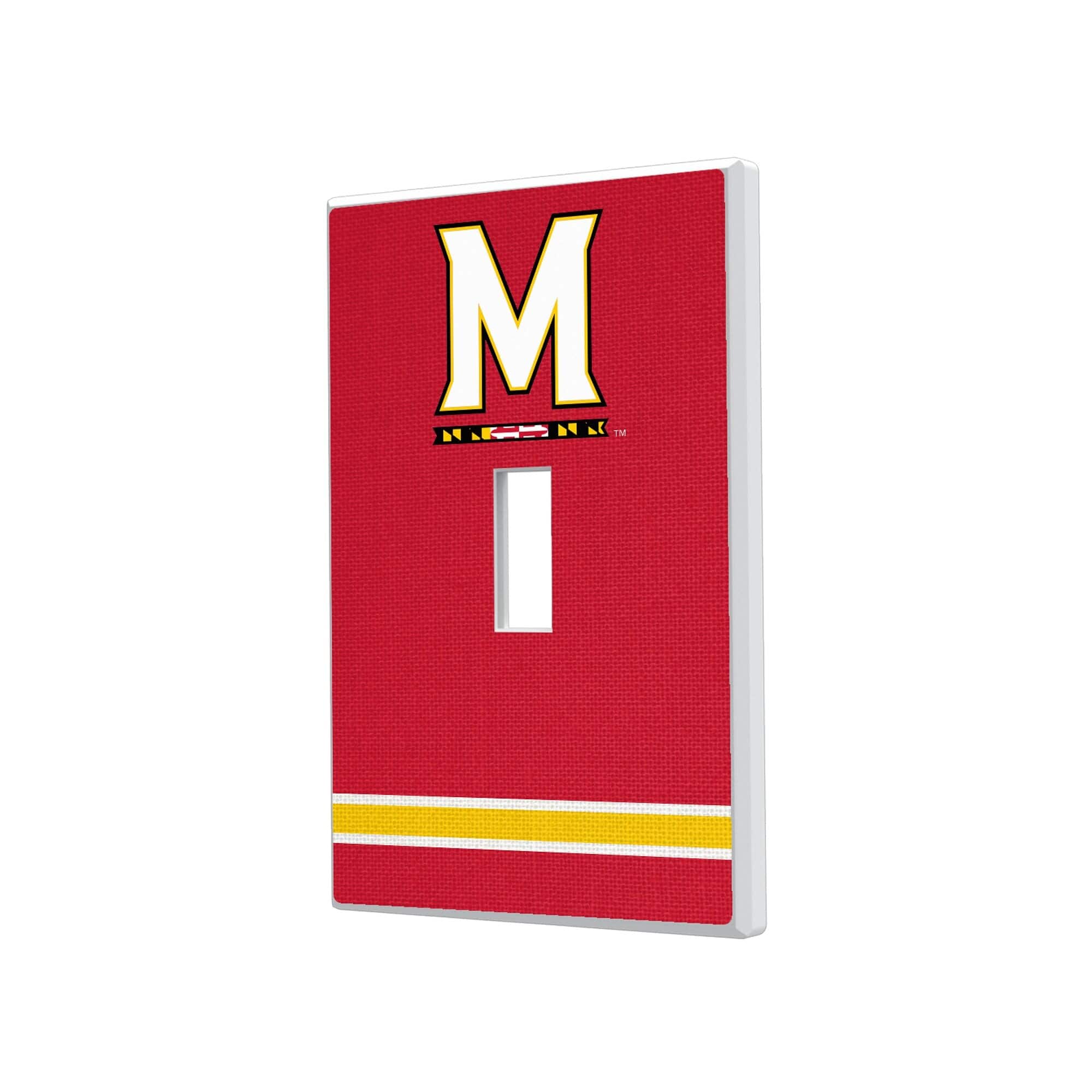 Keyscaper - Maryland Terrapins Stripe Design Single Toggle Lightswitch Plate - Multicolor