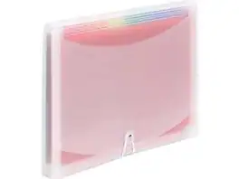 Smead - ColorVue Plastic Accordion File, Letter Size, 13-Pocket - Clear/Rainbow