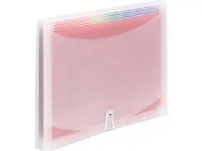 Front. Smead - Smead ColorVue Plastic Accordion File, Letter Size, 13-Pocket, Clear/Rainbow (70723) - Clear/Rainbow.