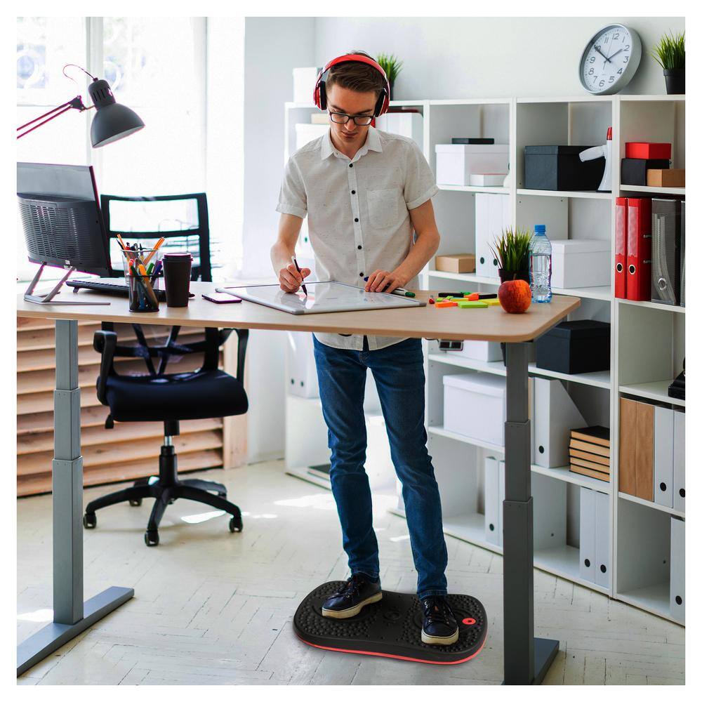 Alt View 1. Floortex - Active Anti-Microbial Exercise Wobble Balance Board - Black.