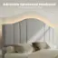 Adjustable Upholstered Headboard: Lift up and down 41.1"-43.6"
