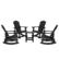 Front. Alamont Home - Savannah Outdoor Rectangle Cottage Resin 5 Piece Patio Set - Black.