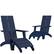 Front. Alamont Home - Sawyer Set of 2 Indoor/Outdoor 2-Slat Adirondack Style Chairs & Footrests in Navy - Navy.