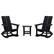 Front. Alamont Home - Finn 2 Black Modern Dual Slat Poly Resin Adirondack Rocking Chairs with 1 Side Table - Black.