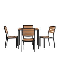 Alamont Home - Lark Outdoor Square Modern 5 Piece Patio Set - Teak - Front_Zoom